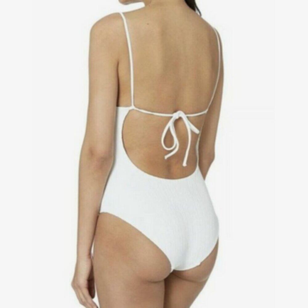 Onia White Ribbed One-Piece Swimsuit - Picture 2 of 2